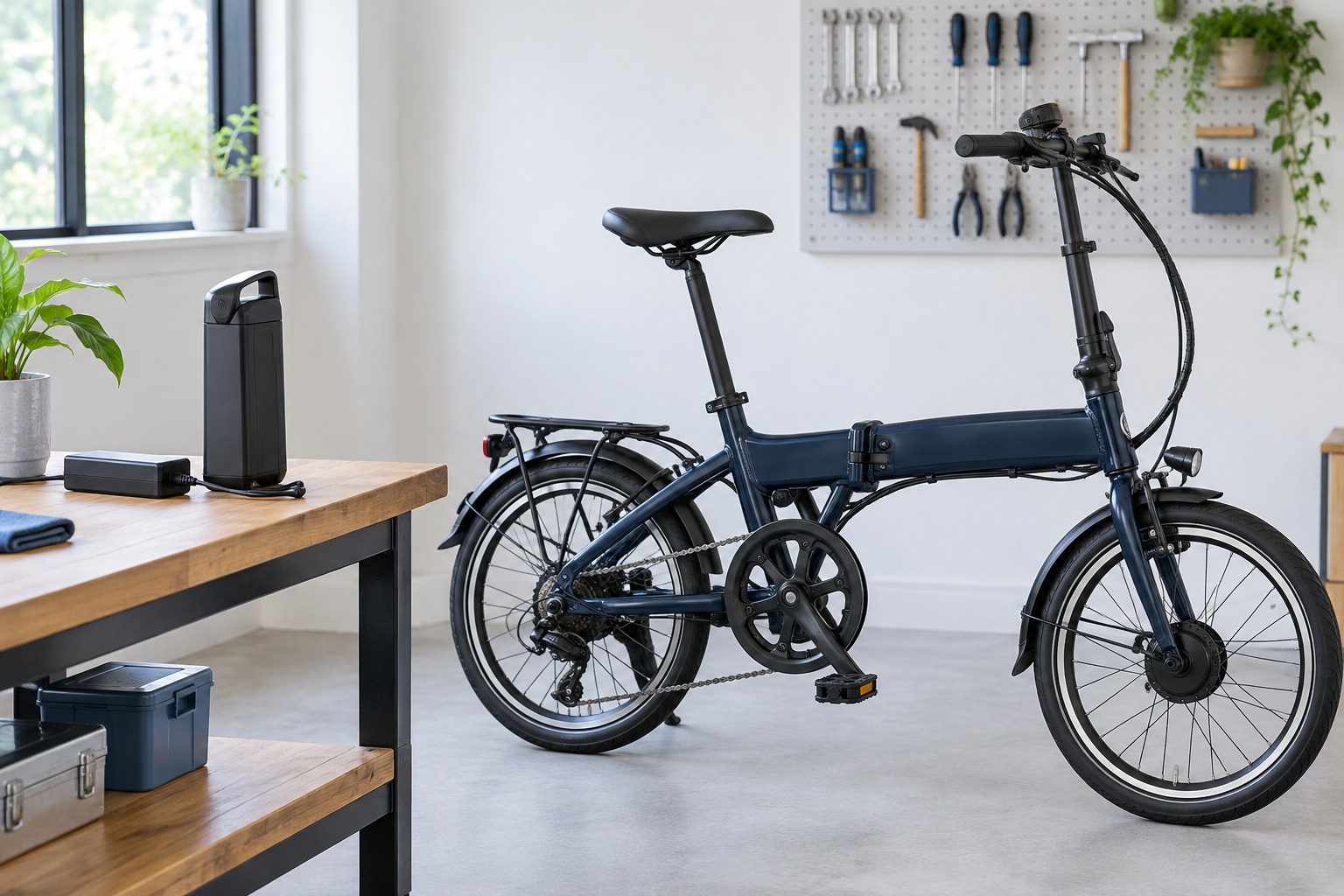 ADO電動自転車のバッテリーと充電器