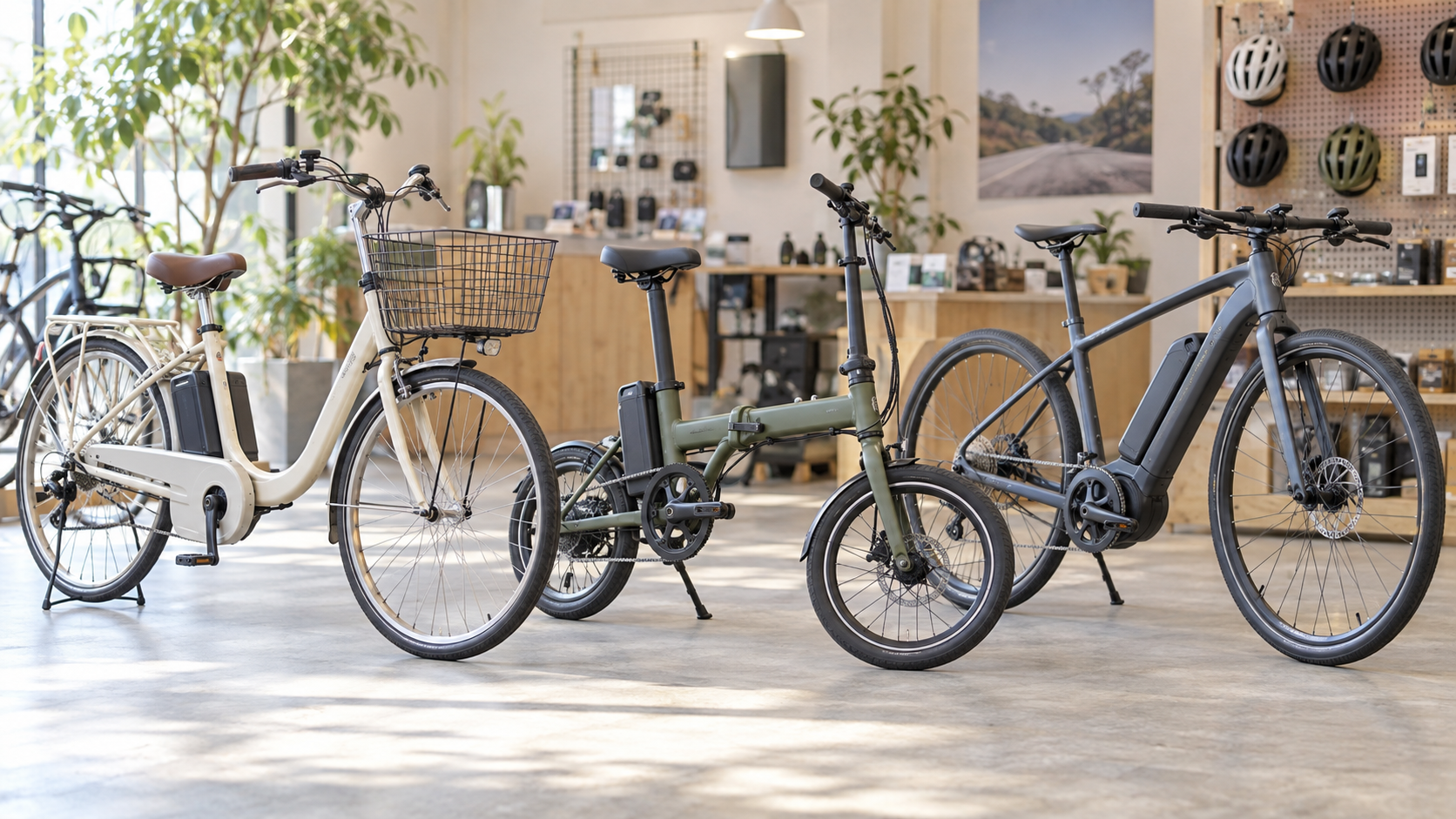 タイプの異なる電動アシスト自転車の比較イメージ
