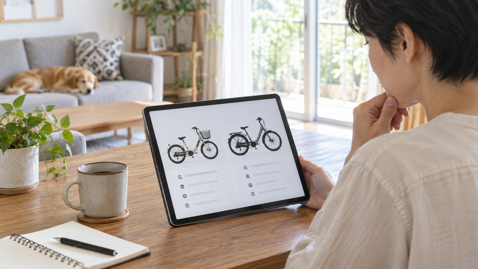 電動自転車を比較検討するイメージ