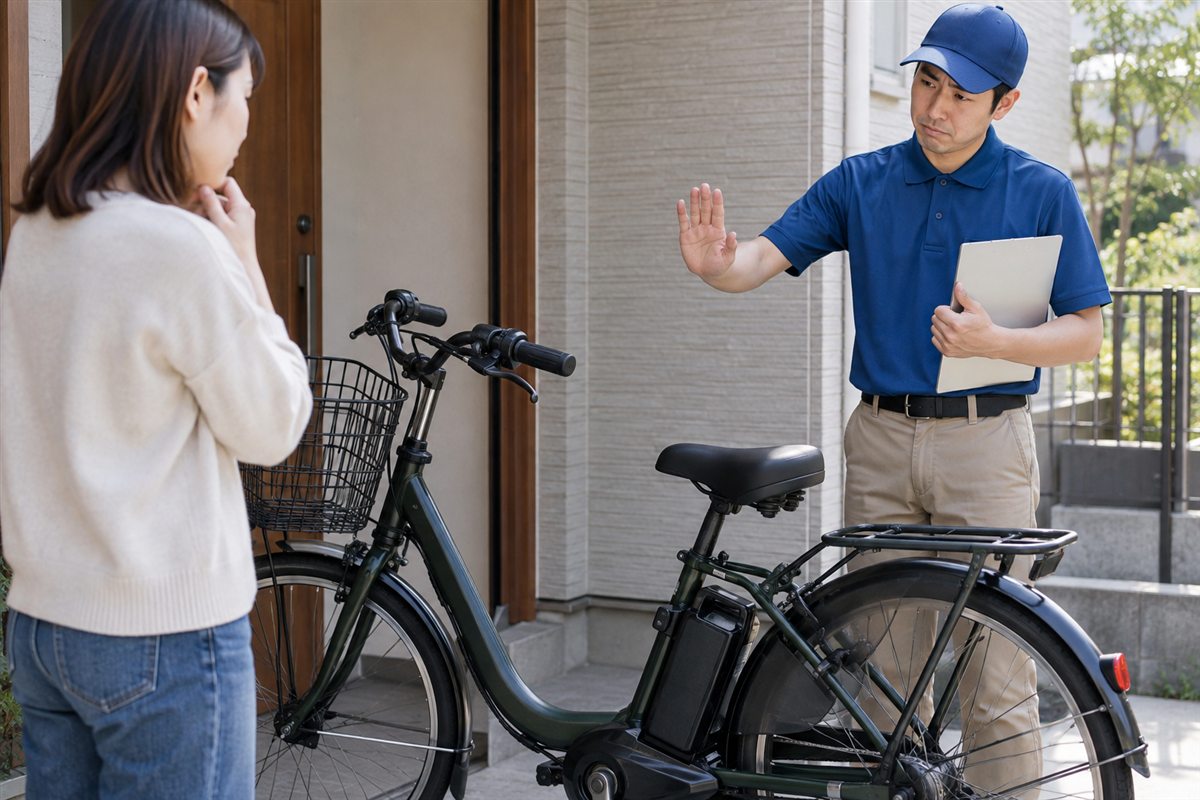普通の宅配便では送れないことが多いを確認する電動自転車の利用者