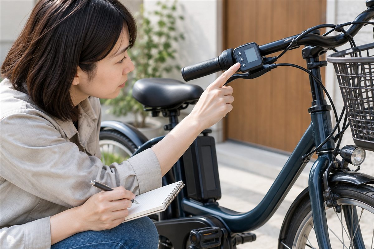部品代と工賃を分けて見るを確認する電動自転車の利用者