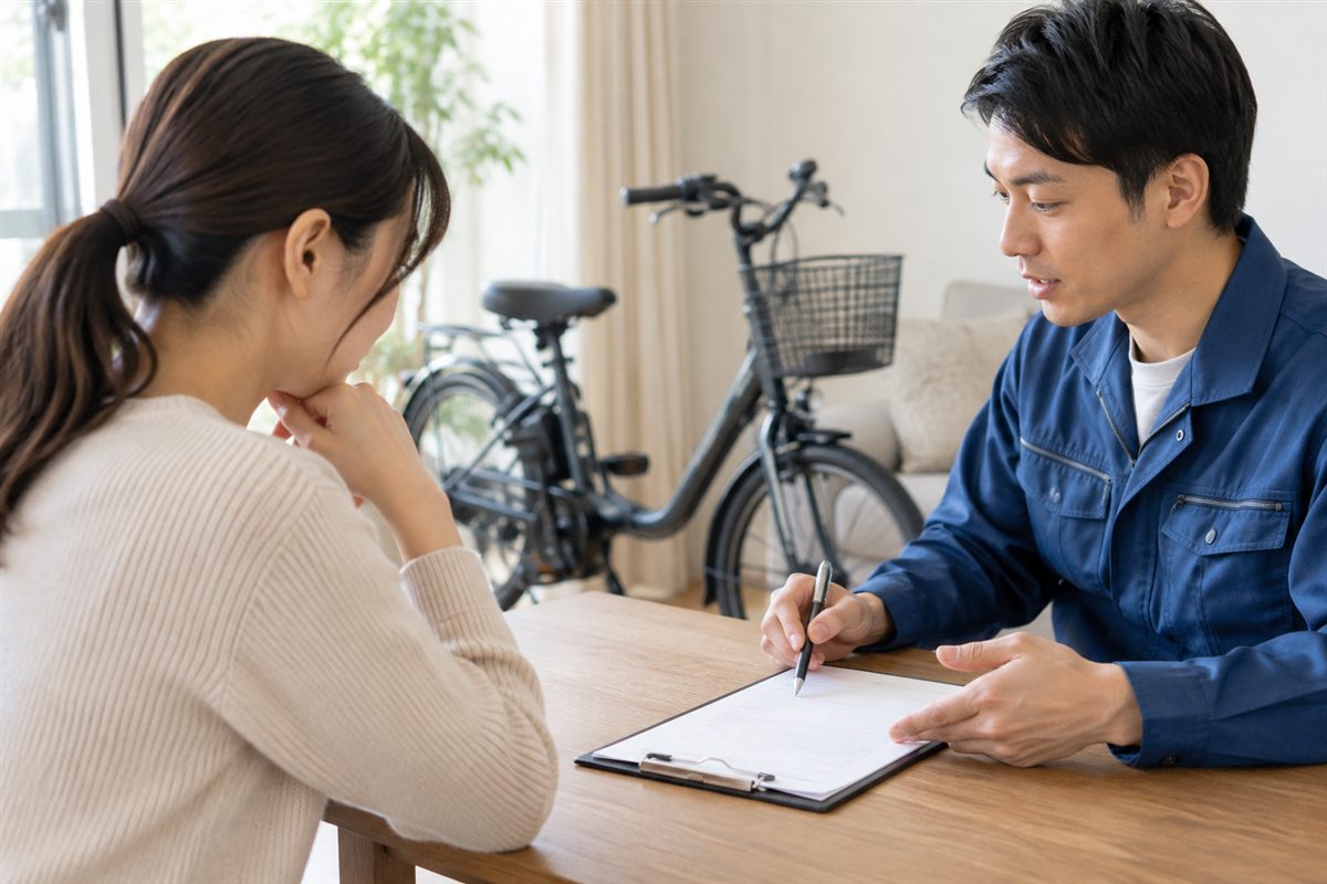 自転車の申告を忘れないを確認する利用者