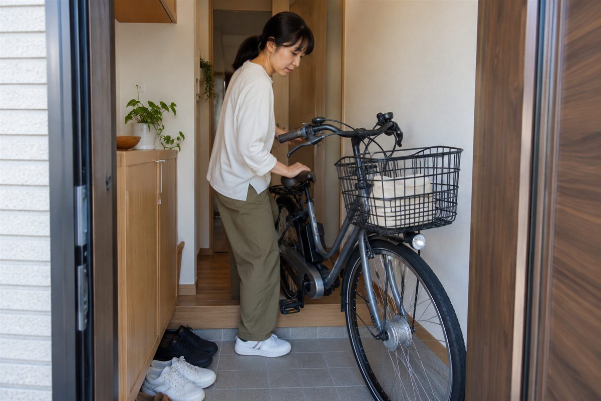 玄関に置くかを先に考えるを確認する場面