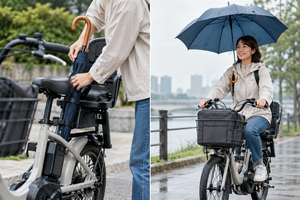傘を運ぶことと差すことに関する利用場面