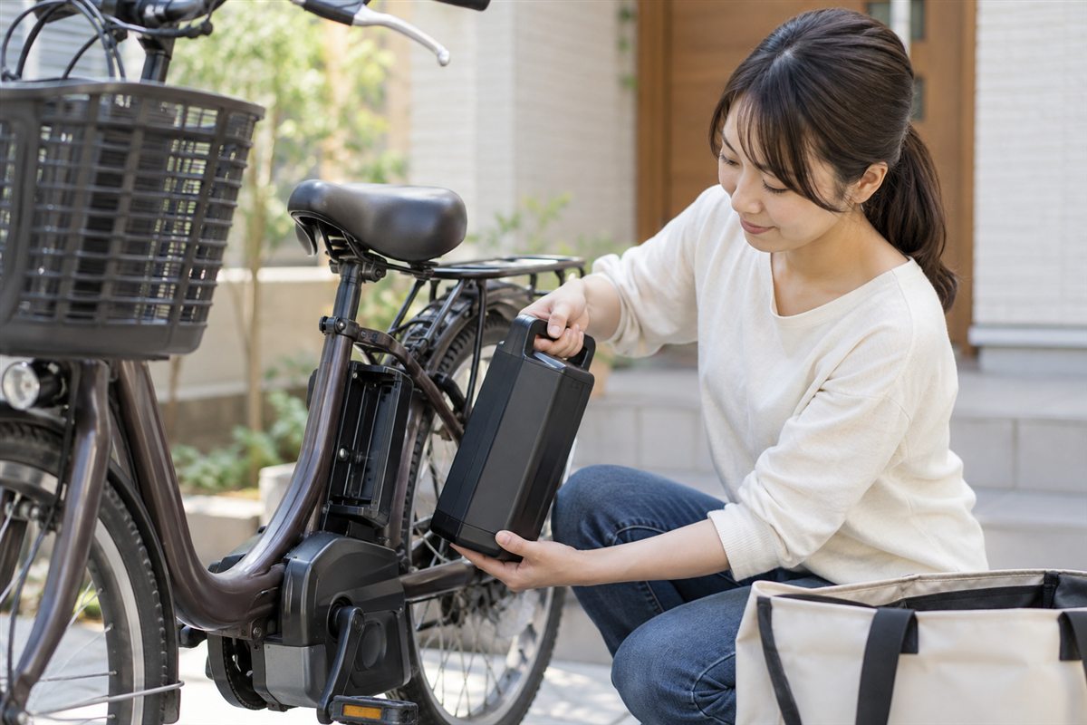 バッテリーと荷物を外して軽くするに関する場面