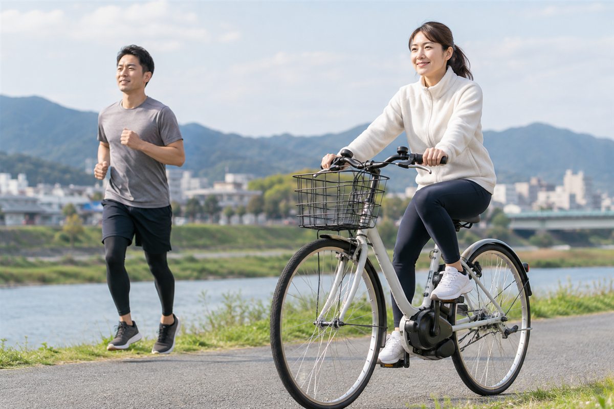 筋力と持久力の違いを知るに関する電動自転車の様子