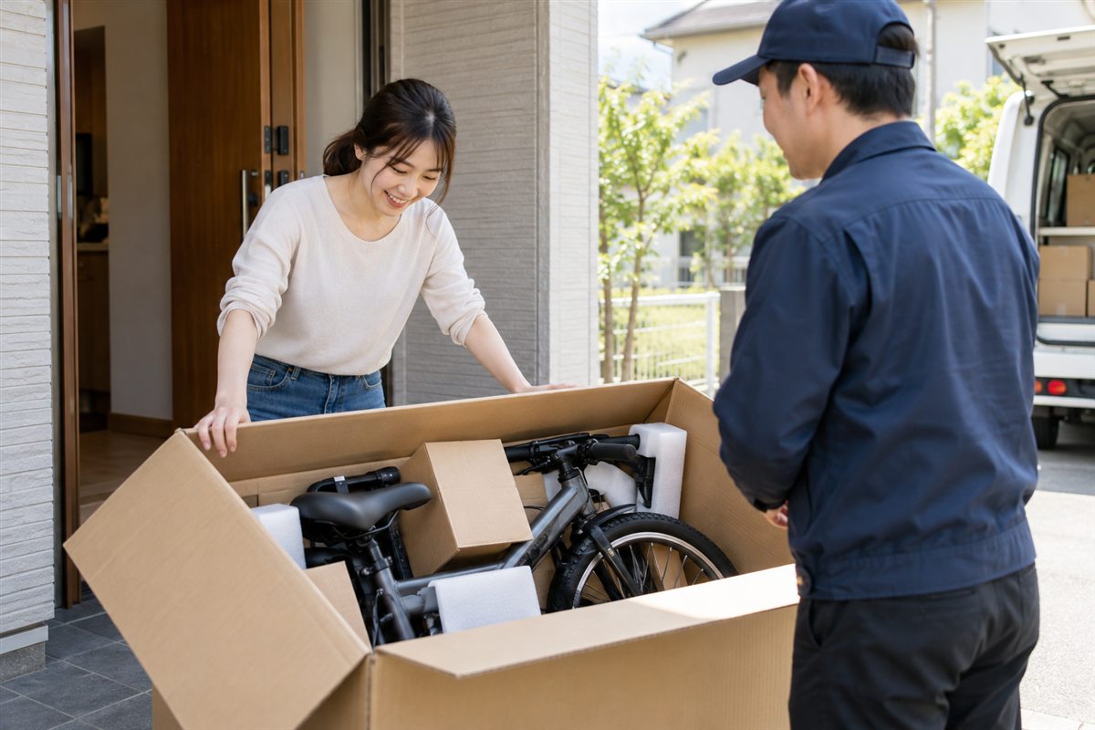 通販中心の直販モデルという特徴に関連する電動自転車の場面