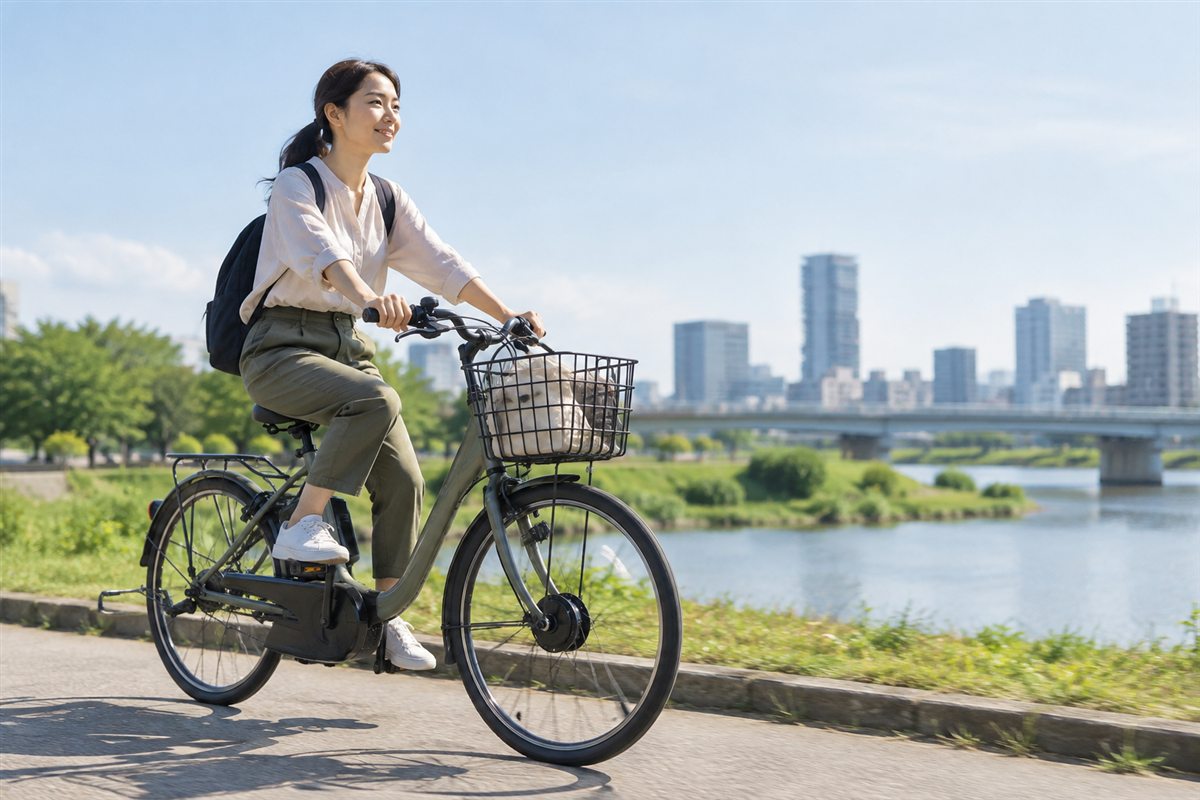 速度を変えた計算例を見るに関連する電動自転車の場面