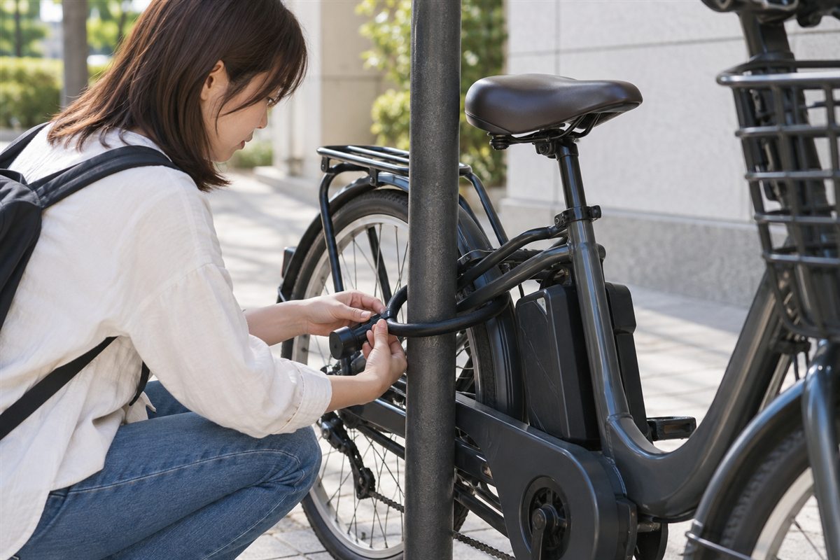 補助錠は使える形で選ぶを想定した電動自転車の利用場面