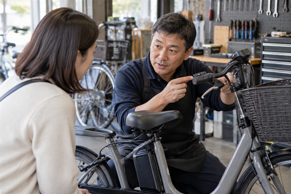 工賃は配線の方式で差が出るを整備士に相談する電動自転車の利用者