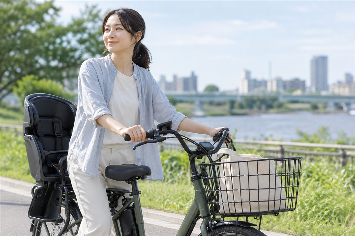 付けなくてもよい場合があるに合わせて電動自転車を扱う人