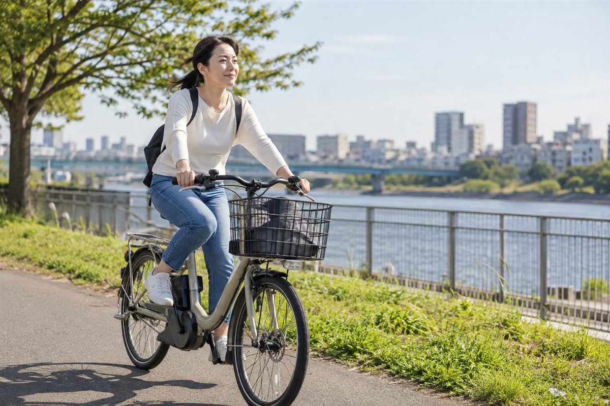 楽に感じることとゼロは違うを想定した電動自転車の利用場面