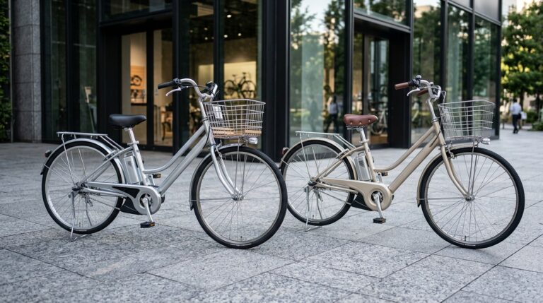 メーカーごとの電動アシスト自転車を並べて比較するイメージ