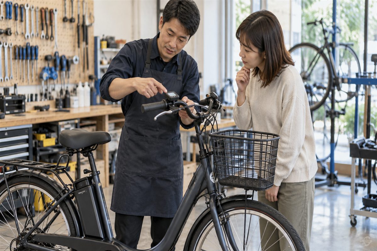 電動自転車のスイッチ交換費用は？内訳と見積もり前の確認点に関連する電動自転車の整備場面