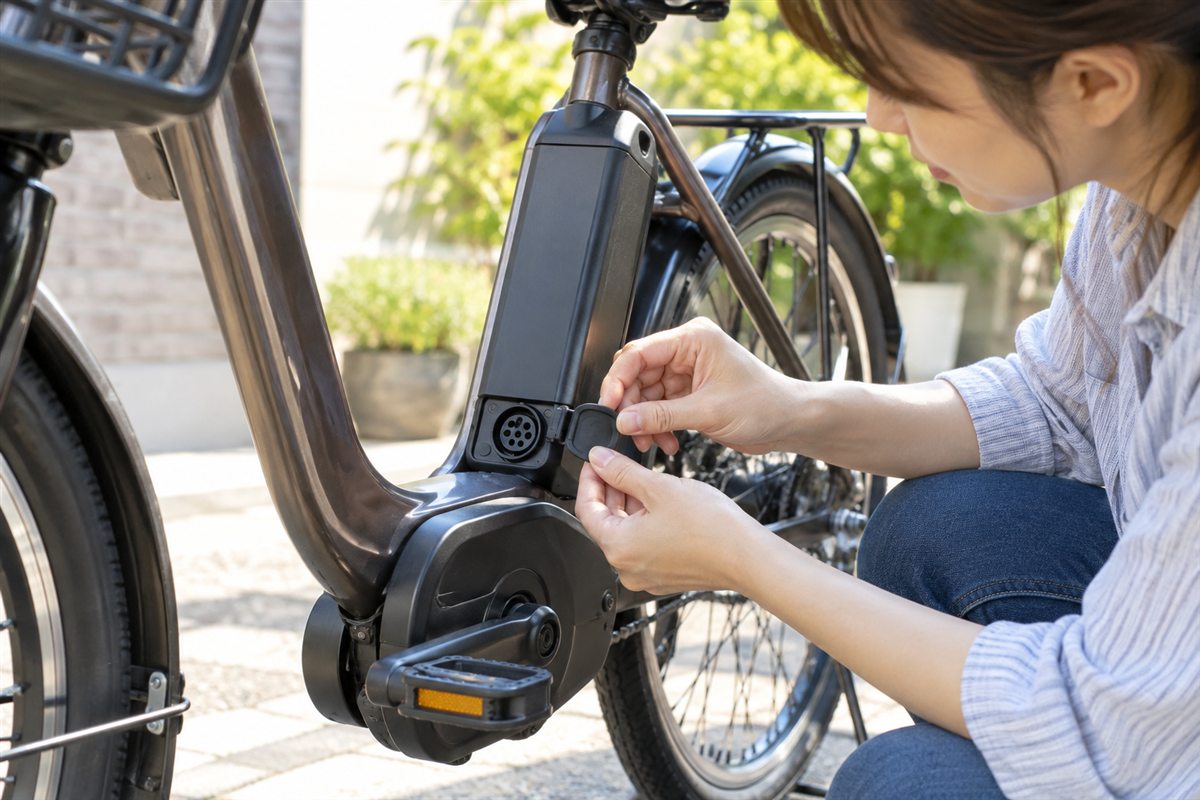 電動自転車の端子カバーは代用できる？純正品の手配と暑さ対策に関連する電動自転車の場面