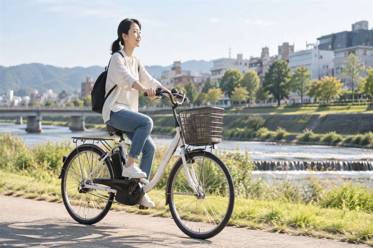 変速なしの電動自転車はどう？向く道とデメリット・乗り方のコツに関連する電動自転車の場面