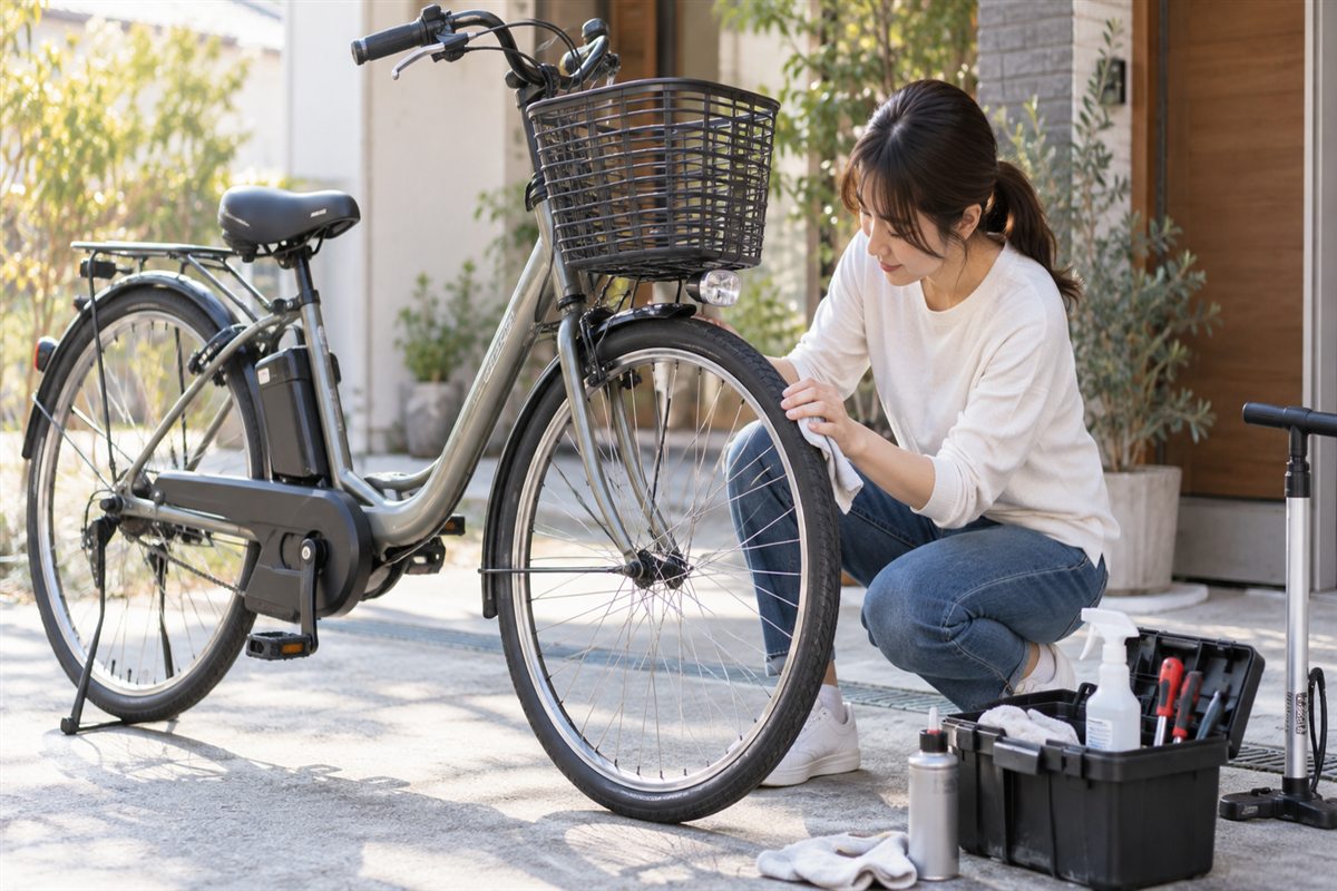電動自転車の修理は自分でどこまで？手入れの範囲と店に頼む目安に関する電動自転車の場面