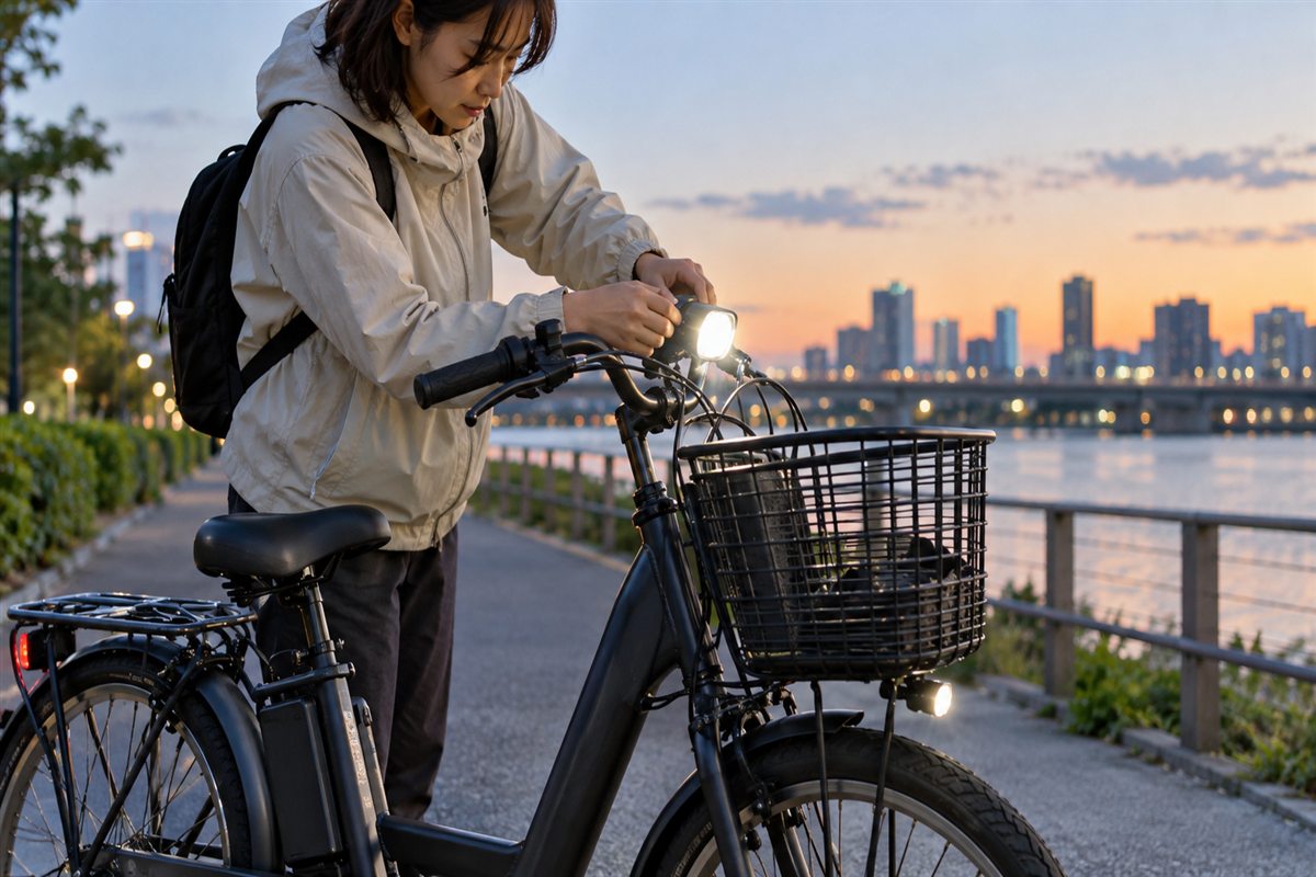 電動自転車のライト増設と後付けの選び方｜配線改造を避ける注意点に関する電動自転車の場面