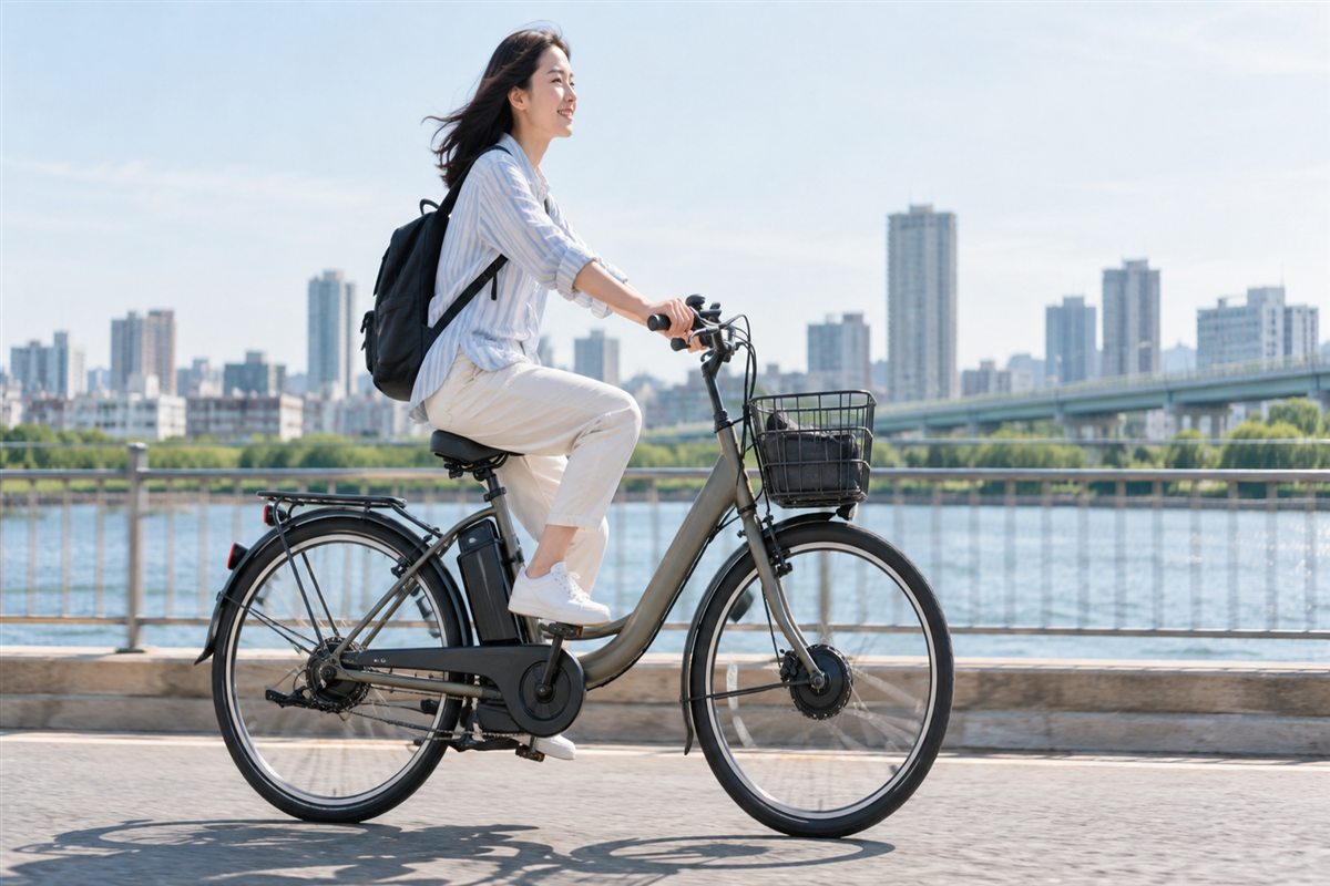 電動自転車は平地でどう効く？アシストの仕組みと体の使われ方に関する電動自転車の場面