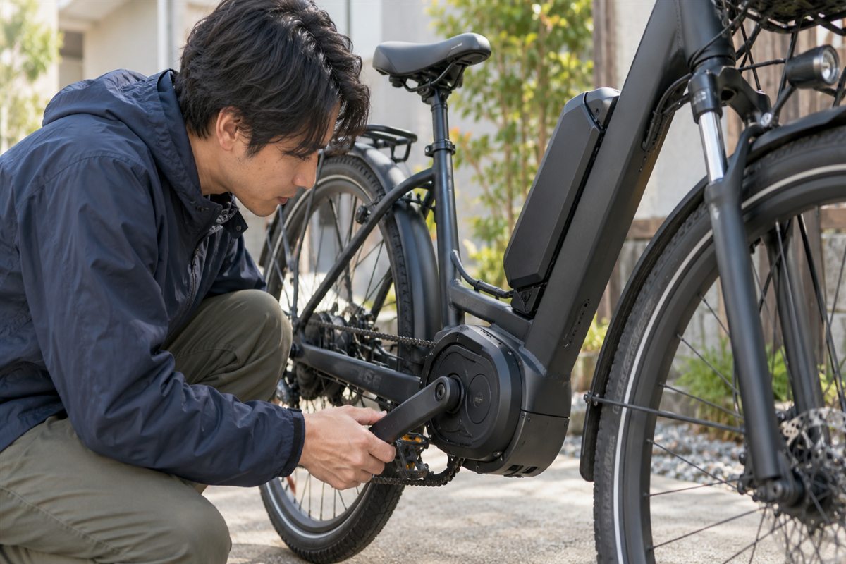 電動自転車のBB交換は必要？異音の見分け方と修理相談のポイントに関する電動自転車の場面