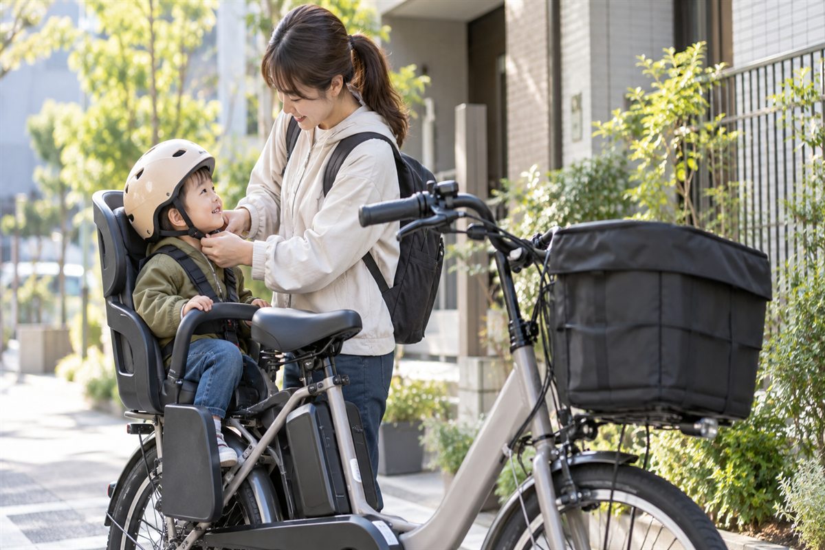 電動自転車の便利グッズの選び方｜毎日の不便から必要な用品を探すに関する電動自転車の場面