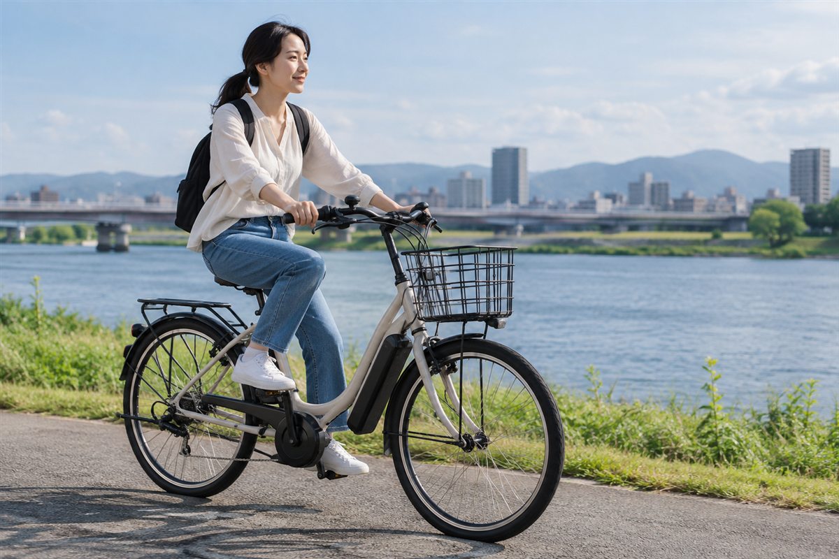 電動自転車のワット数とは？モーター出力と電池容量の読み方に関する電動自転車の場面