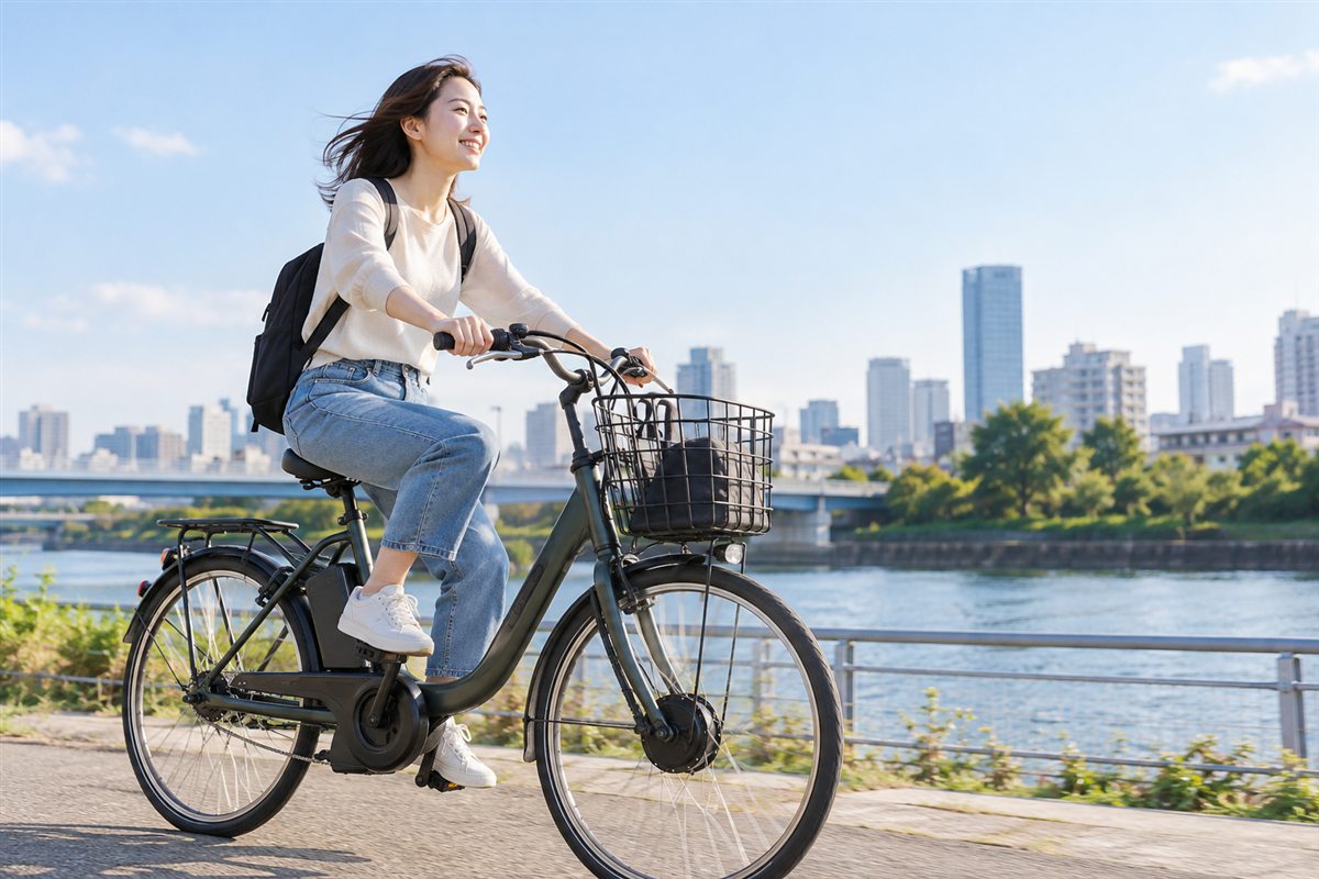 電動自転車で7kmの移動は続けられる？所要時間と経路の確かめ方に関する電動自転車の場面