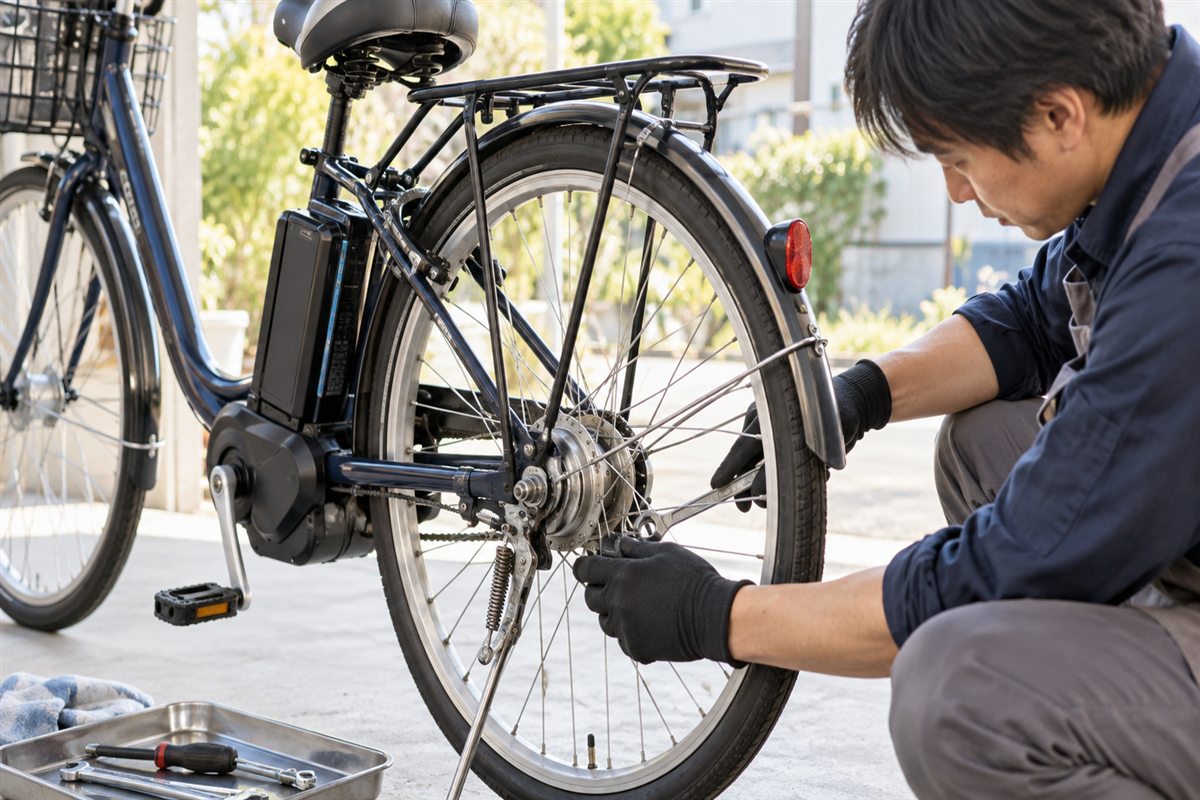 電動自転車のローラーブレーキ交換｜目安と費用の内訳・依頼の流れに関連する電動自転車の場面