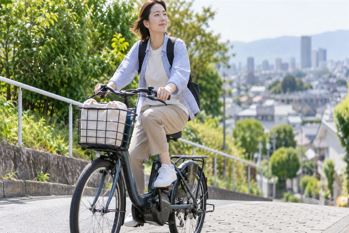 電動自転車はずっとパワーモードで大丈夫？電池の減りと使い分けに関連する電動自転車の場面