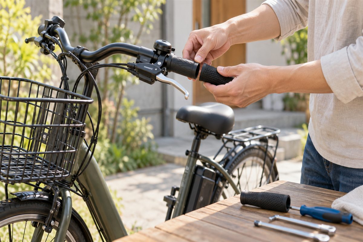 電動自転車のグリップ交換｜適合サイズの見分け方と手順・注意点に関する電動自転車の場面