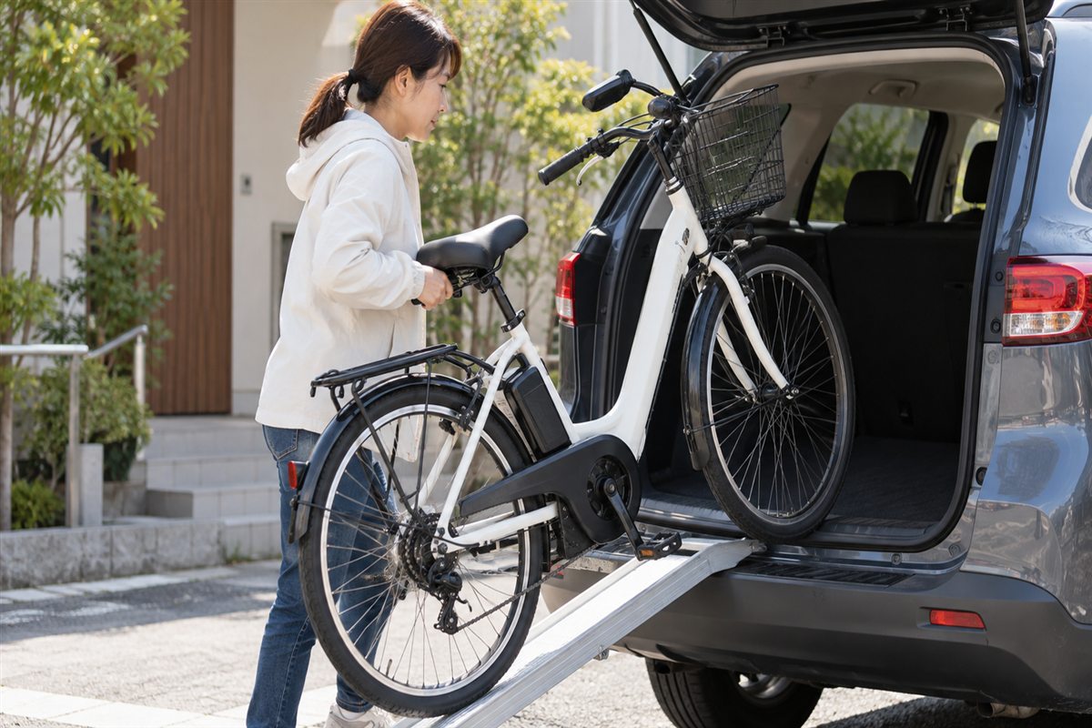 電動自転車の持ち上げ方｜段差・車載で腰を痛めない手順と注意点に関する電動自転車の場面